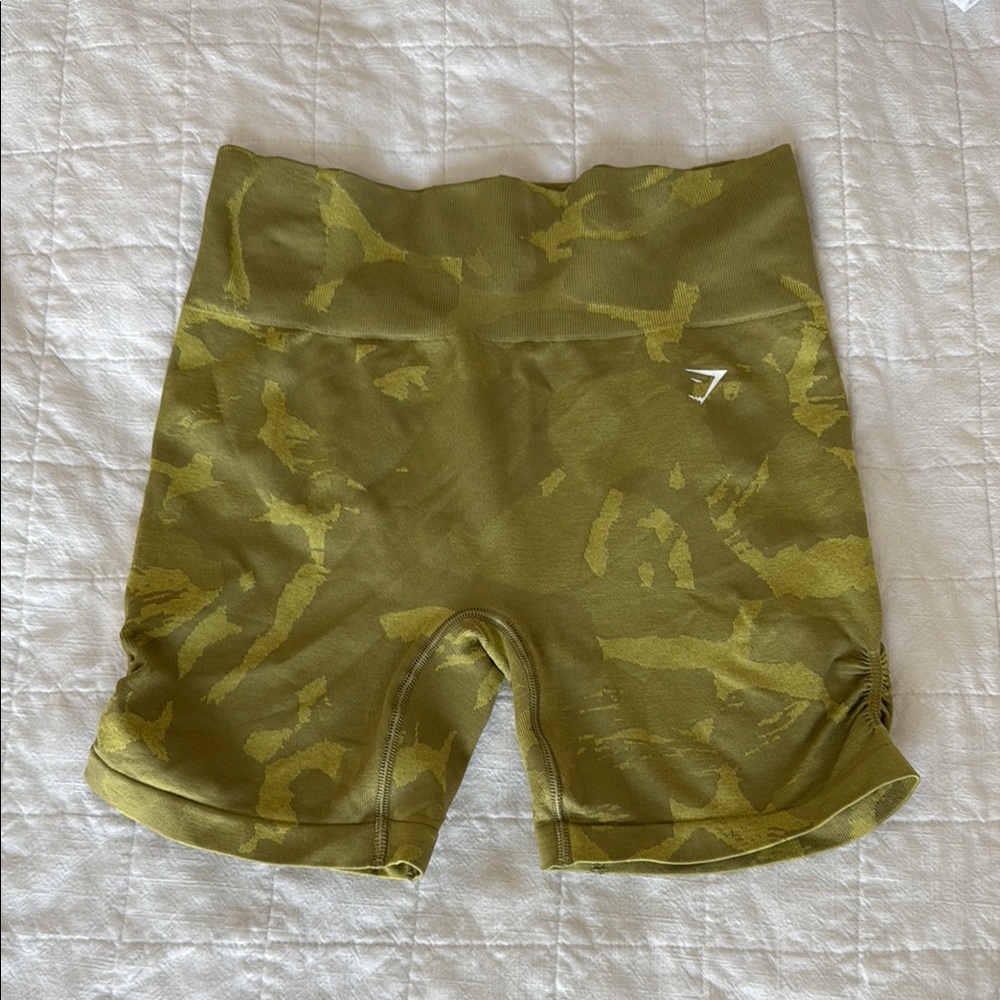 Gymshark Olive Camouflage Shorts